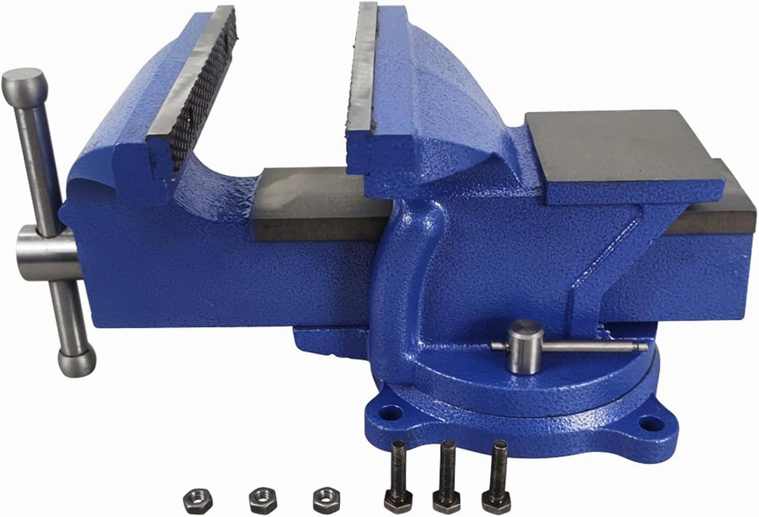 INTBUYING 8-inch Bench Vise Clamping Work-piece Heavy Duty Bench Vise with 360 Degree Swivel Locking Base for Home or Business