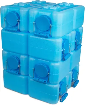 International WaterBrick Water Storage Containers for Emergency Water Storage | 10-Pack of Stackable 3.5 Gallon Water Container Bricks | Food-Grade HDPE Plastic | BPA-Free | STD Blue