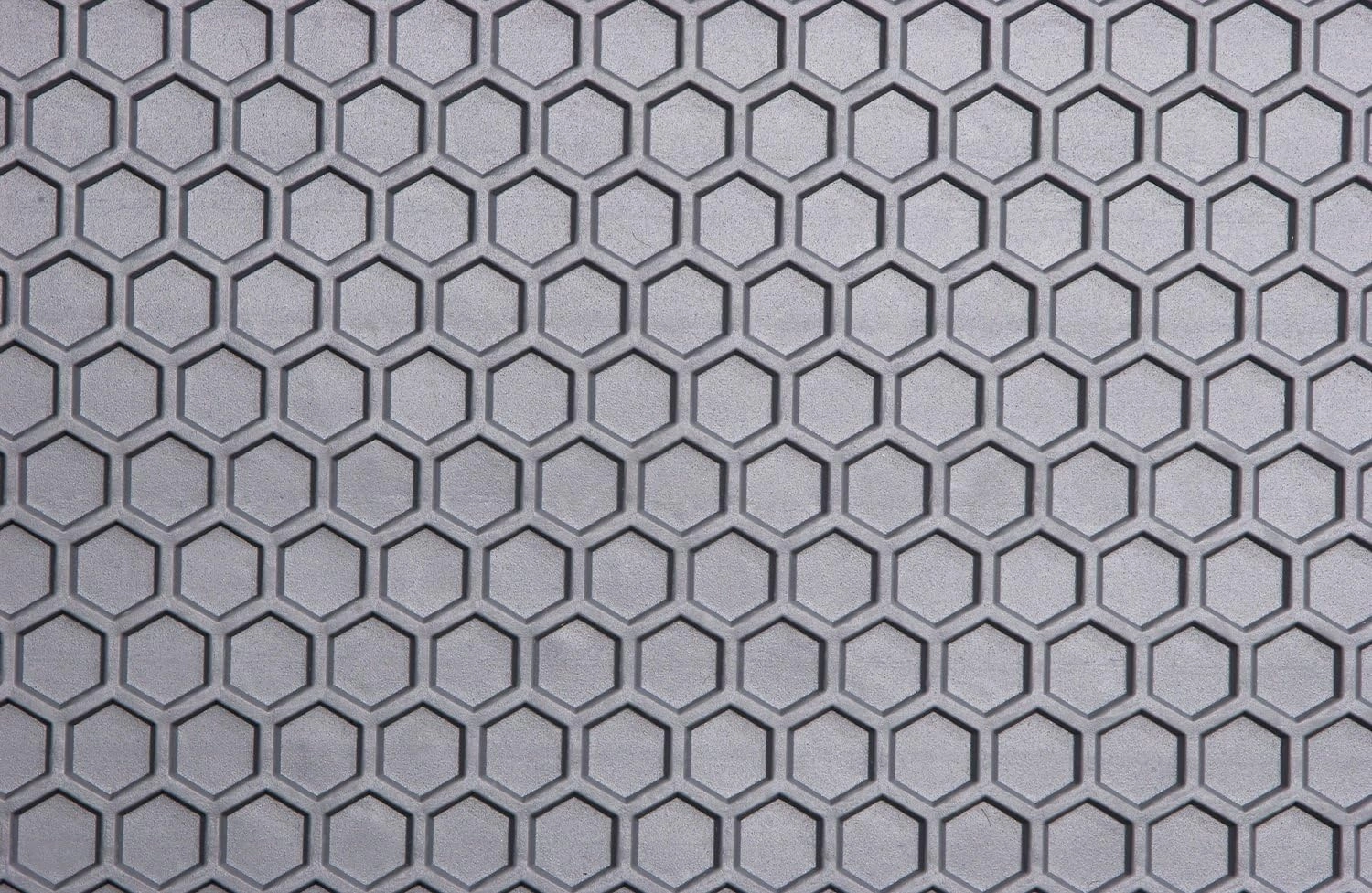 Intro-Tech LB-104-RT-G Hexomat Front Row 2 pc. Custom Fit Auto Floor Mats for Select Lamborghini Miura Models - Rubber-Like Compound, Gray