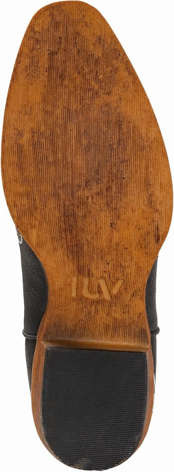IUV Cowboy Boots For Women Mid Calf Cowgirl Boots Embroidered Pull-On Tabs Snip Toe Boot