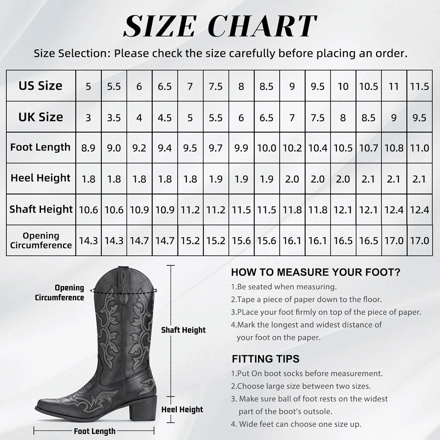 IUV Cowboy Boots For Women Western Boots Cowgirl Classic Fashion Embroidered Pointy Toe Boots