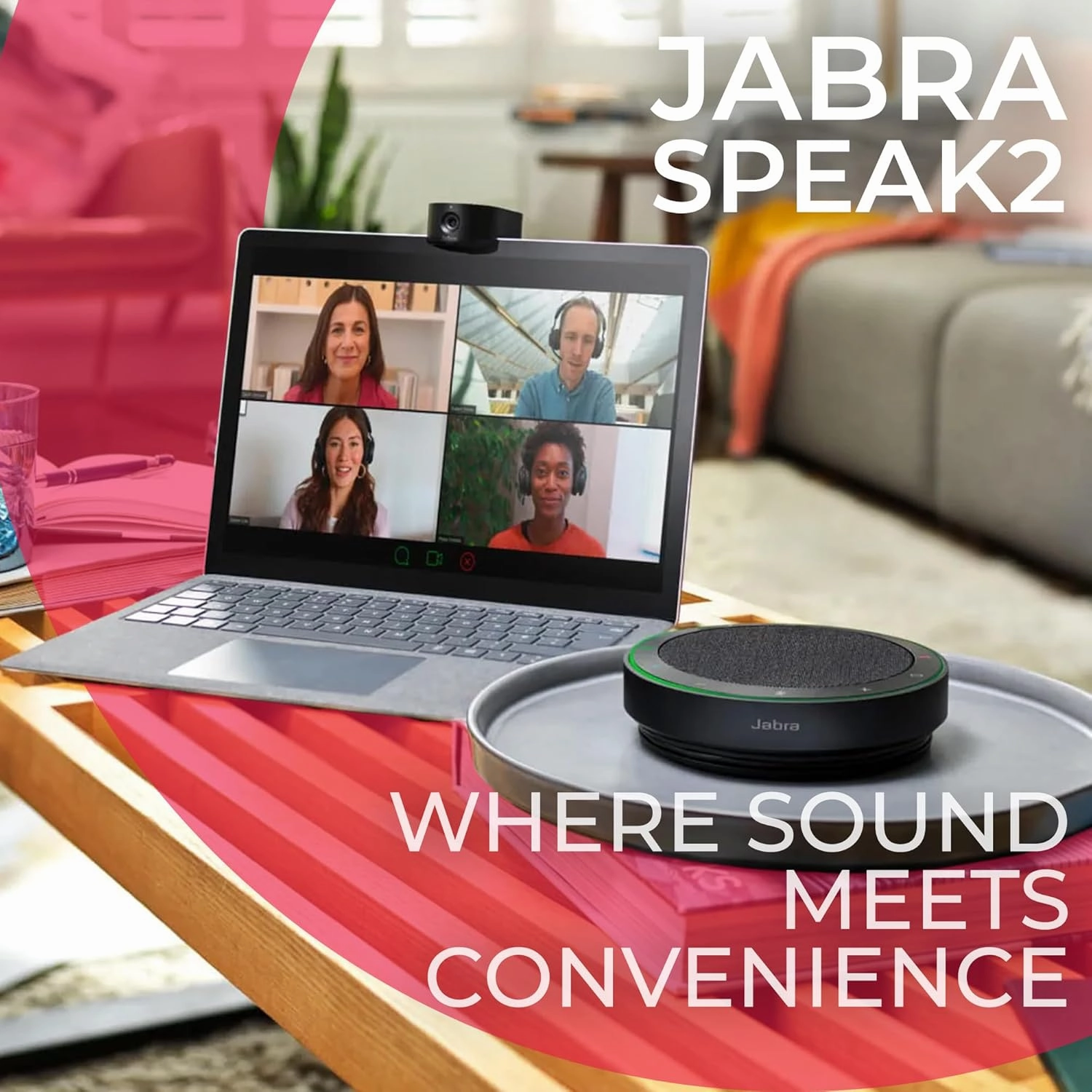 Jabra Speak2 75 UC Bluetooth Speakerphone with Global Teck Microfiber Cloth, Compatible with PC/Mac, Smartphone & Tablet - for Conferencing, Distance Learning, Remote Work, School, Streaming