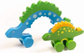 Jack Rabbit Creations Stegosaurus Mommy & Baby Push, Toy