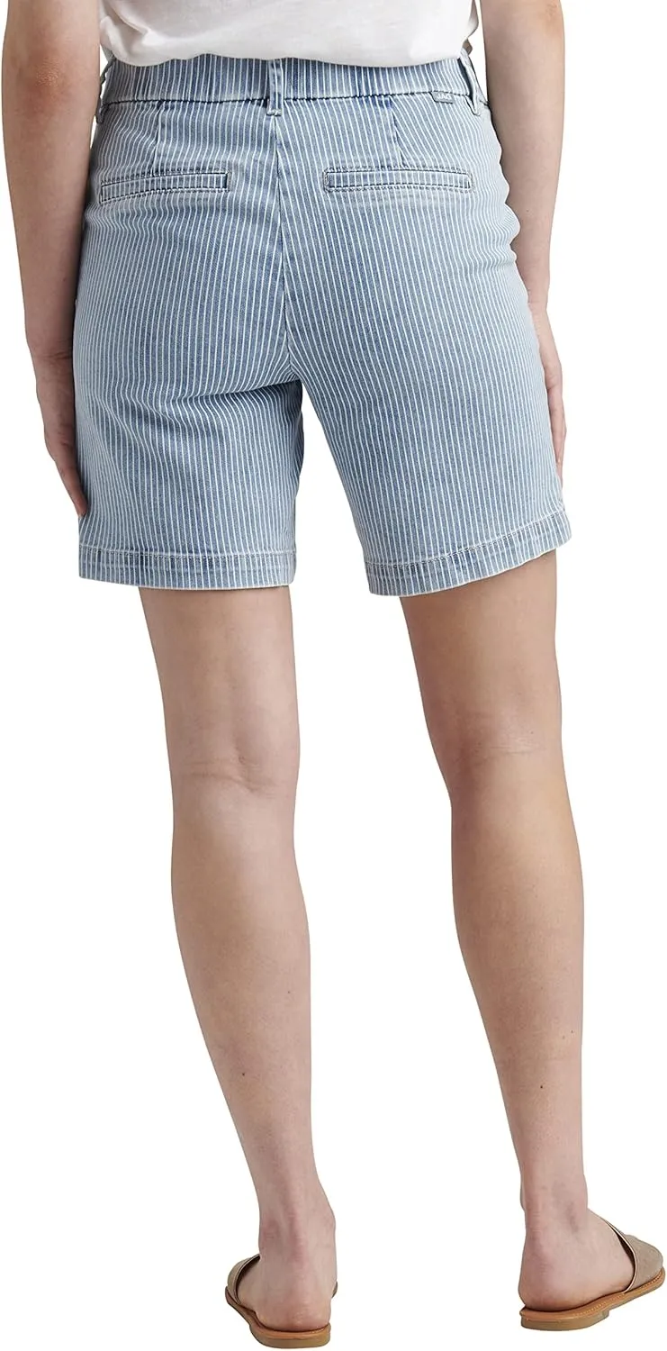 JAG Jeans Women's Maddie Mid Rise 8" Pull-on Short