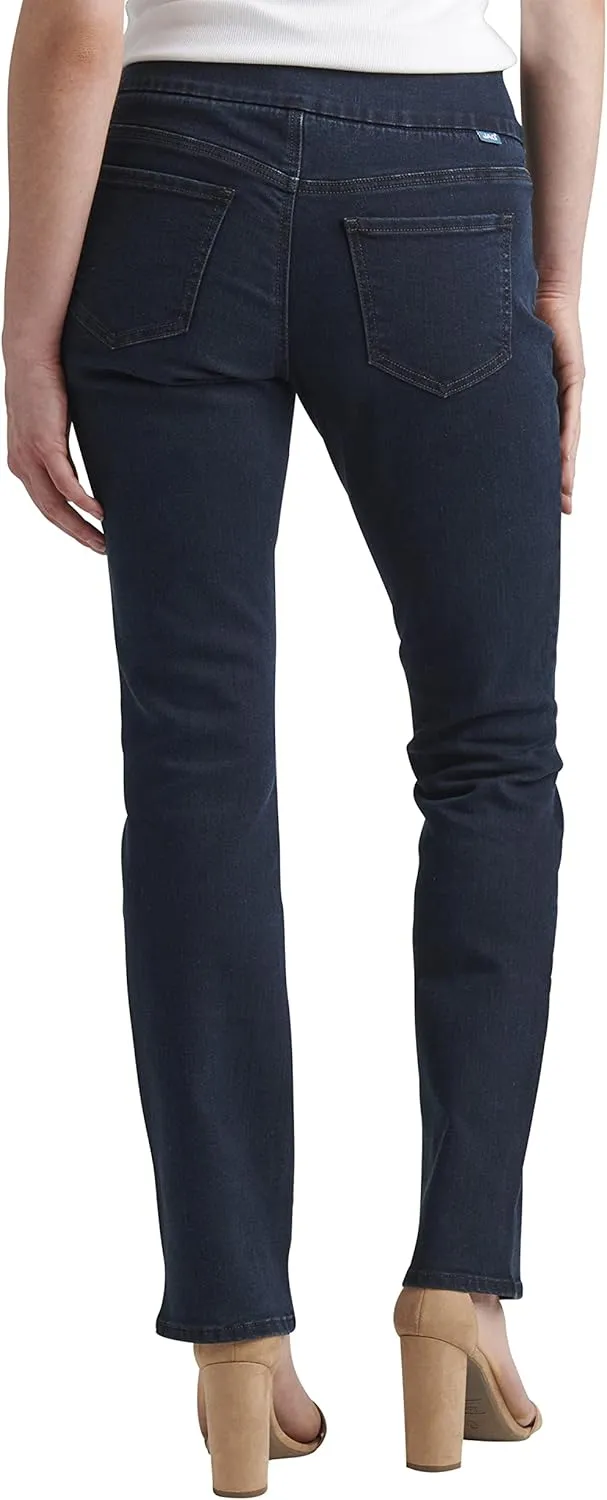 JAG Jeans Women's Peri Mid Rise Straight Leg Pull-on Jeans
