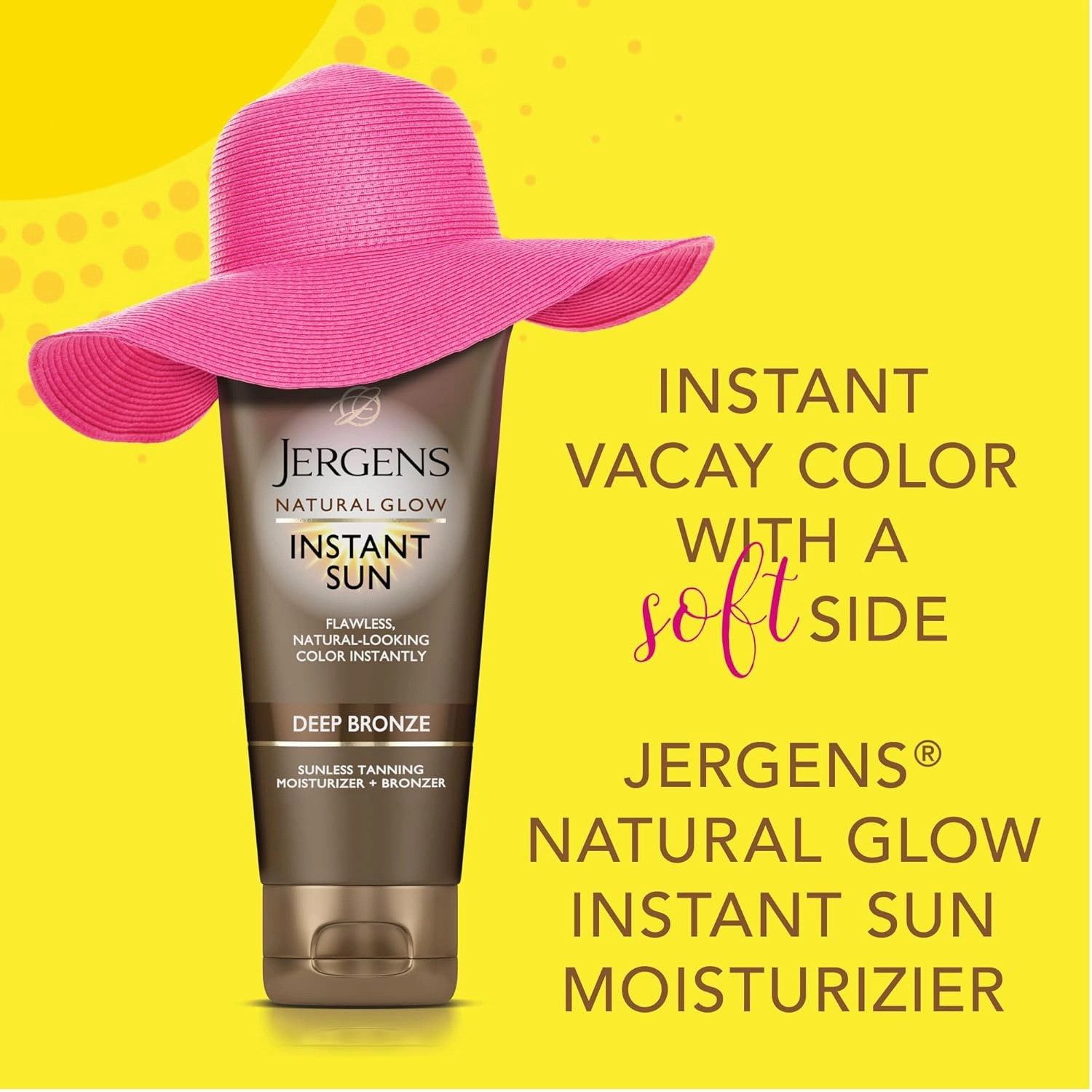 Jergens Natural Glow Instant Sun Bundle: Deep Bronze Sunless Tanning Moisturizer   Bronzing Lotion, 6oz Bottle and Applicator Mitt