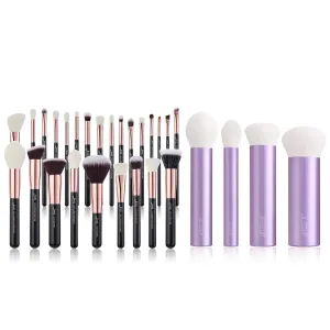 Jessup Brand 25pcs Professional Makeup Brush Set T155 Bundled with Face Kabuki Makeup Brushes Set T517