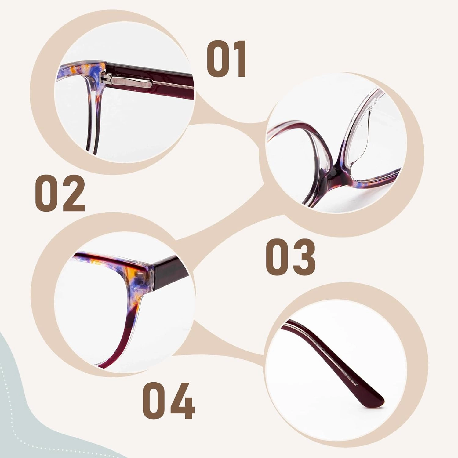 JO Progressive Multifocus Reading Glasses 2 Pack for Women Progressive Reader