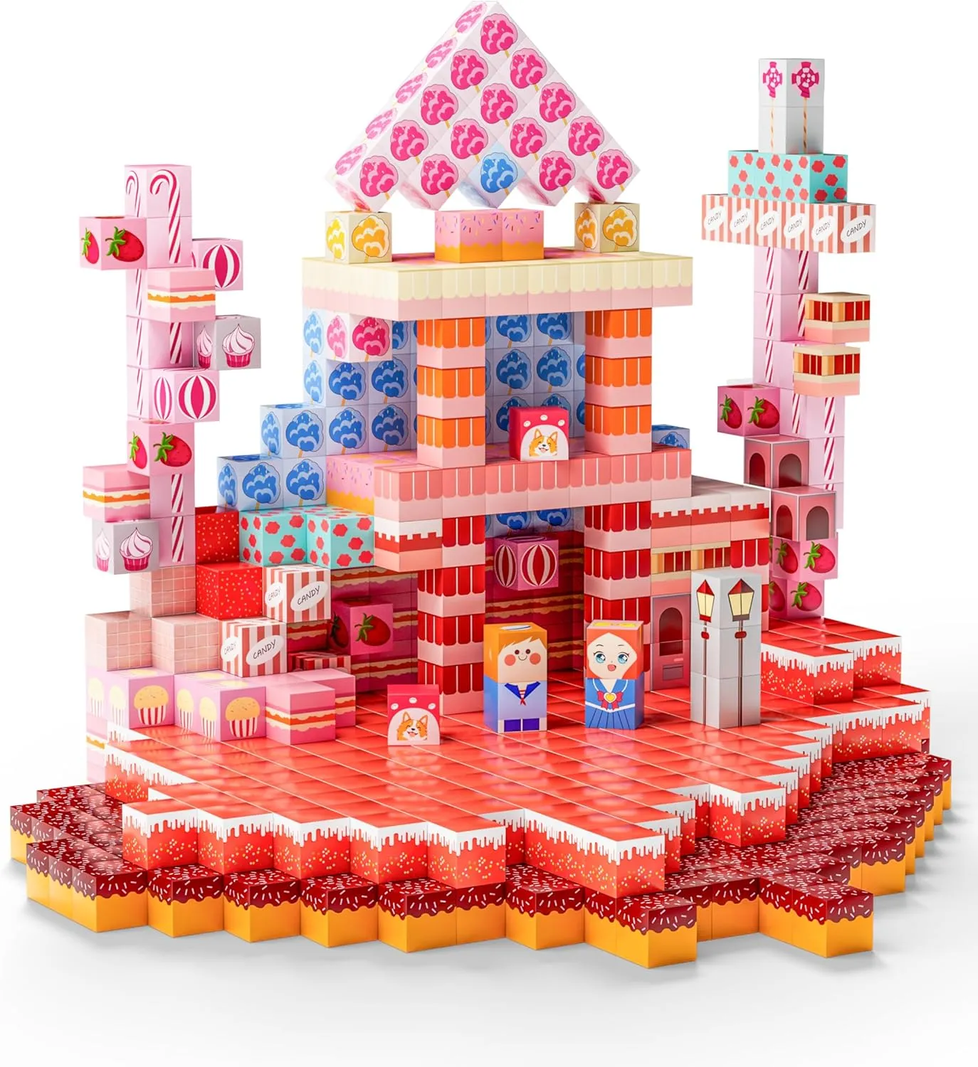JUANGU Magnetic Building Blocks for Kids, 162PCS Magnetic Blocks Set, STEM Educational Toys for Ages 3-12, Creative Construction Toddler Toys, Christmas Birthday Gifts Toy, Colorful