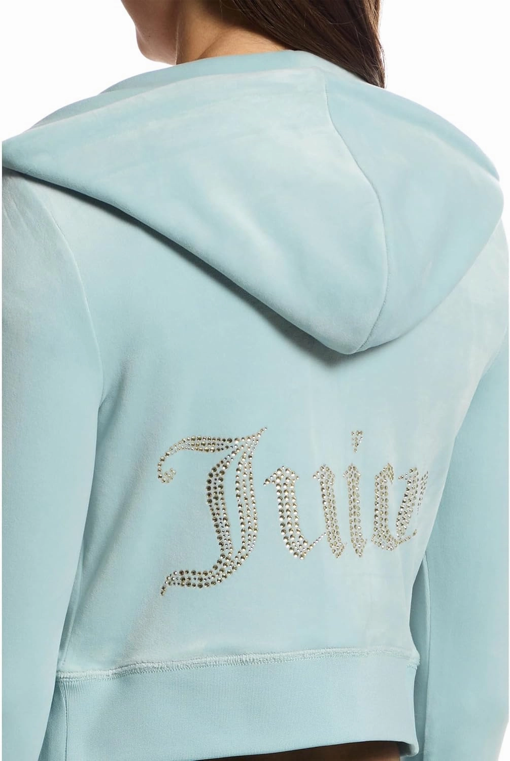 Juicy Couture Women's Solid Classic Juicy Hoodie with Back Bling