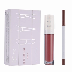 KAB Cosmetics Lip Liner & Lip Gloss Set – Creamy, Long-Lasting Lip Oil Duo (Flirty)