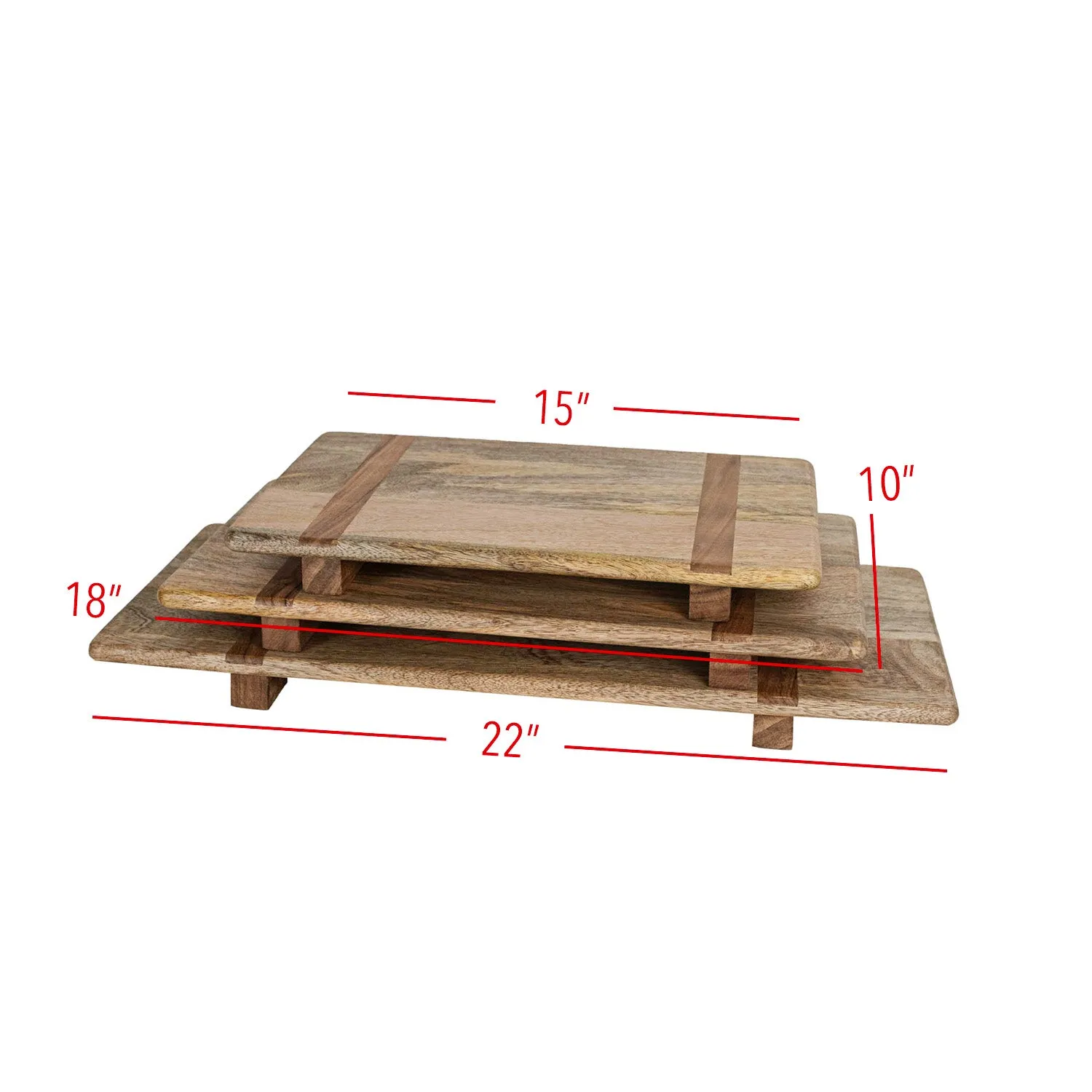 KAILA FOOTED WOOD SERVING BOARDS, SET OF 3 (MIN 1)