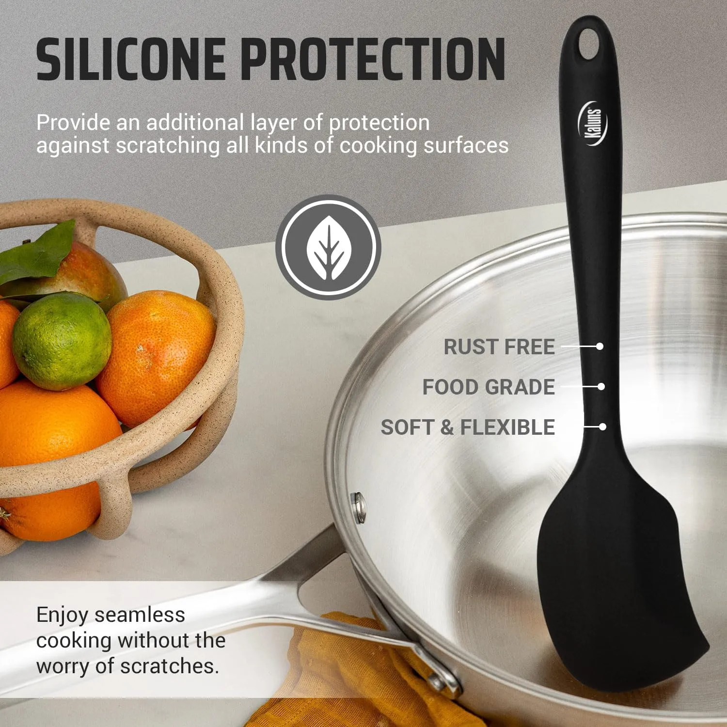 Kaluns Silicone Kitchen Utensils Set 24 Pcs Silicone Cooking Utensils Set - Can Opener, Masher, Turner, Spatula 446°F Heat Resistant Non-Stick - Premium Silicone and Stainless Steel Utensil Set