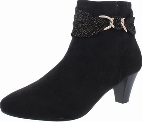 Karen Scott Womens Casee Laceless Dressy Booties Black 9 Medium (B,M)