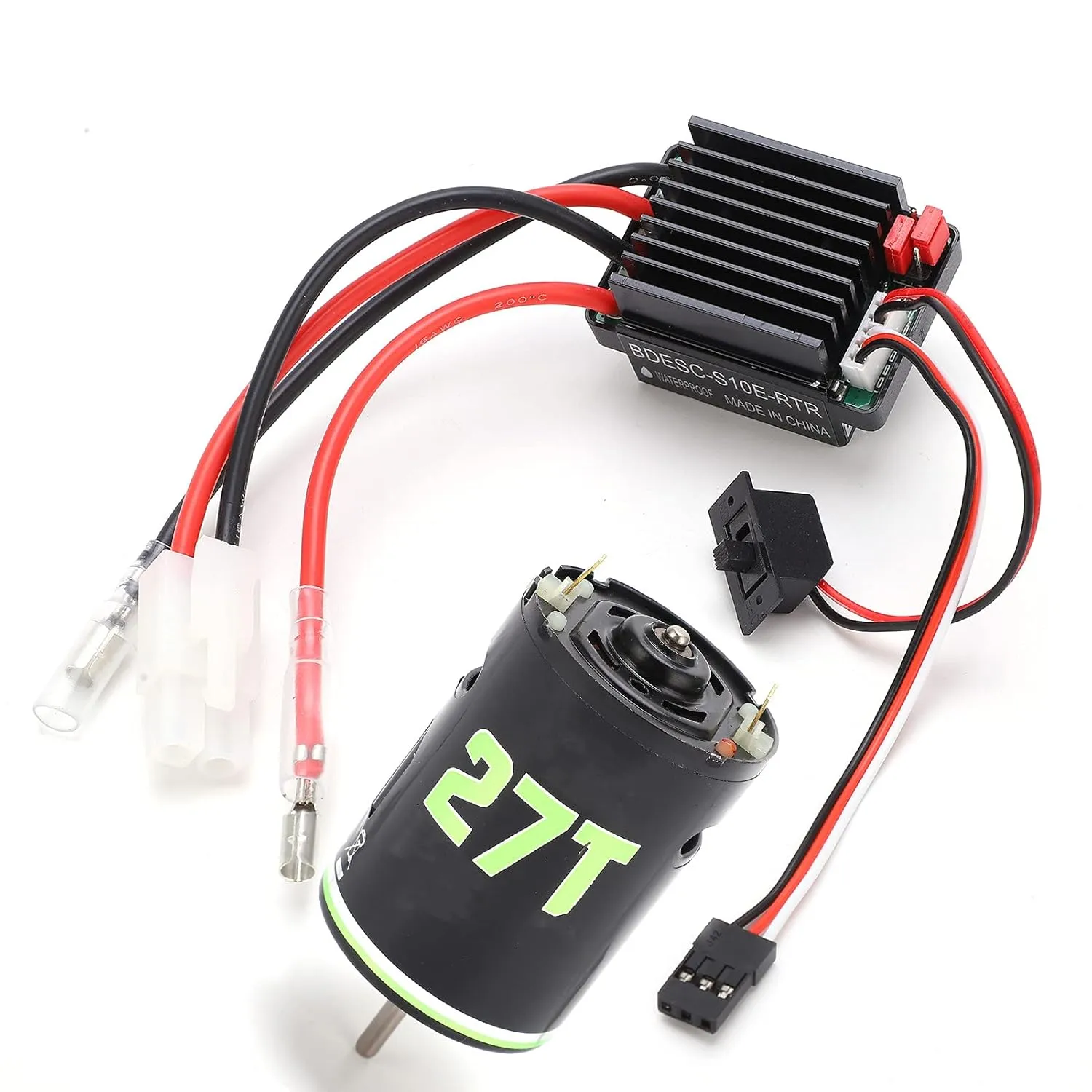 Keenso 540 Brushed Motor 320A ESC Combo Set with Copper Windings Low Friction, for RC Crawler Trucks Drift Cars (27T)