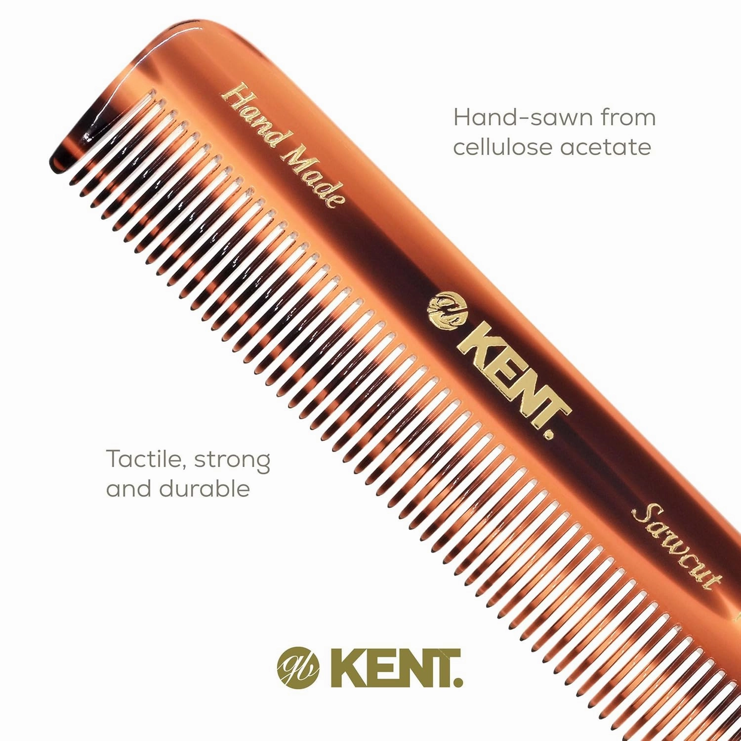 Kent A FOT Handmade Fine Tooth Beard Comb – 4.5" Handmade Pocket Travel Comb for Fine Hair and Beard Care. Ideal for Styling and Grooming Thinning Hair (2-Pack)
