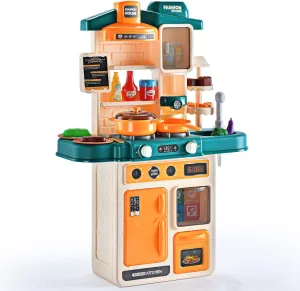Kids Kitchen Playset, 43 Pc Set with Realistic Lights & Sounds, Role Play Kitchen Accessories for Toddlers & Kids Ages 4-8