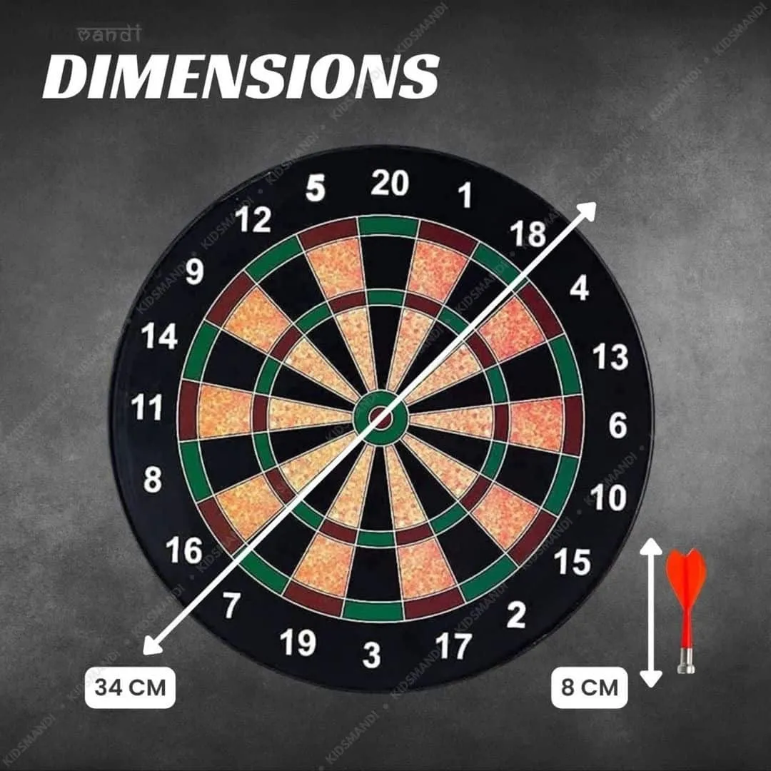 Kids Mandi® Magnetic Dart Board Set - 13 Inch Wide with 6 Magnetic Darts | Safe Dartboard Target Board Game Set