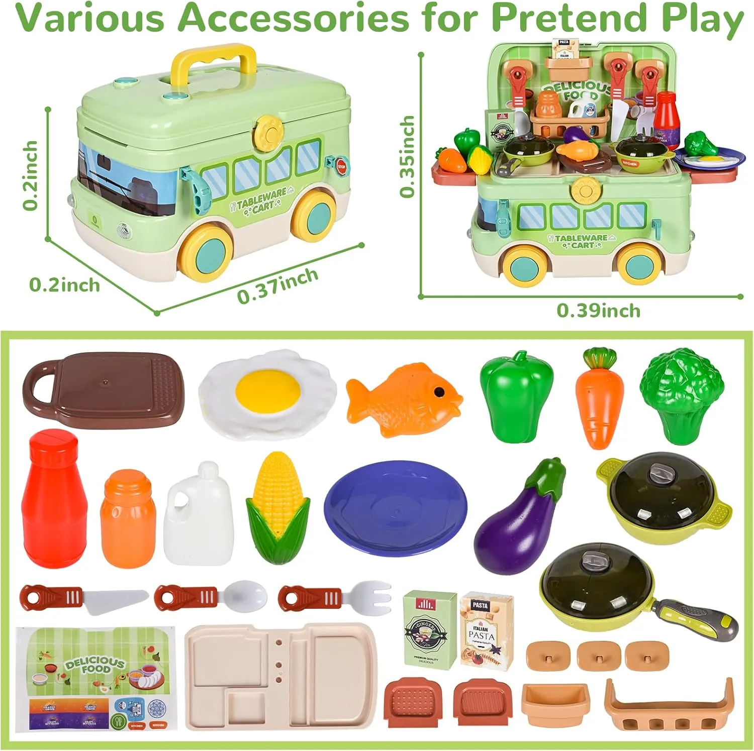 Kids Play Kitchen Toys Set,Pretend Play Kitchen Toys with Music and Light,Toddler Pretend Cooking Playset with Accessories,Preschool Gift for Girls,Boys,Child