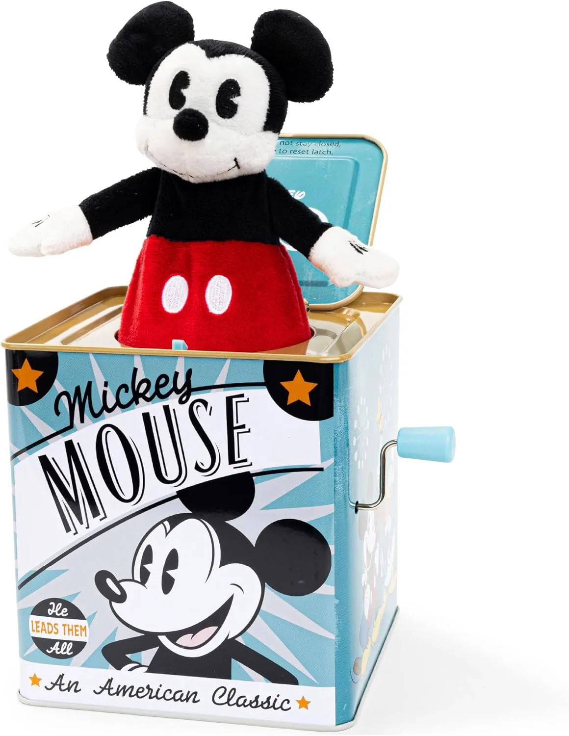 KIDS PREFERRED Disney Baby Retro Mickey Jack-in-The-Box Musical Toys for Babies and Toddlers