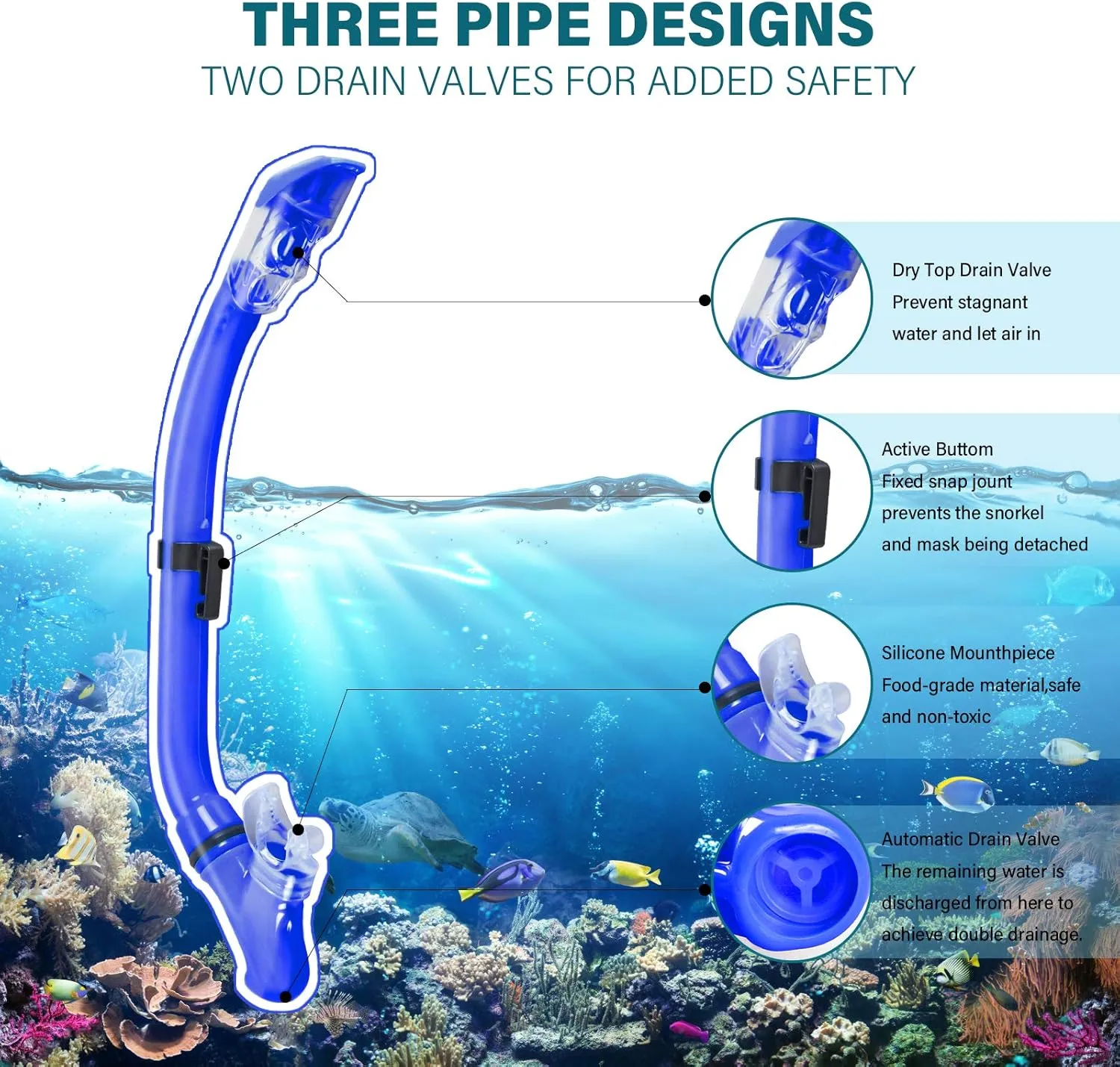 Kids Snorkeling Set Children Mask Fin Snorkel Set Snorkeling Gear Snorkel Mask   Adjustable Swimming Kids Flippers  Dry Snorkel Tube   Travel Bags