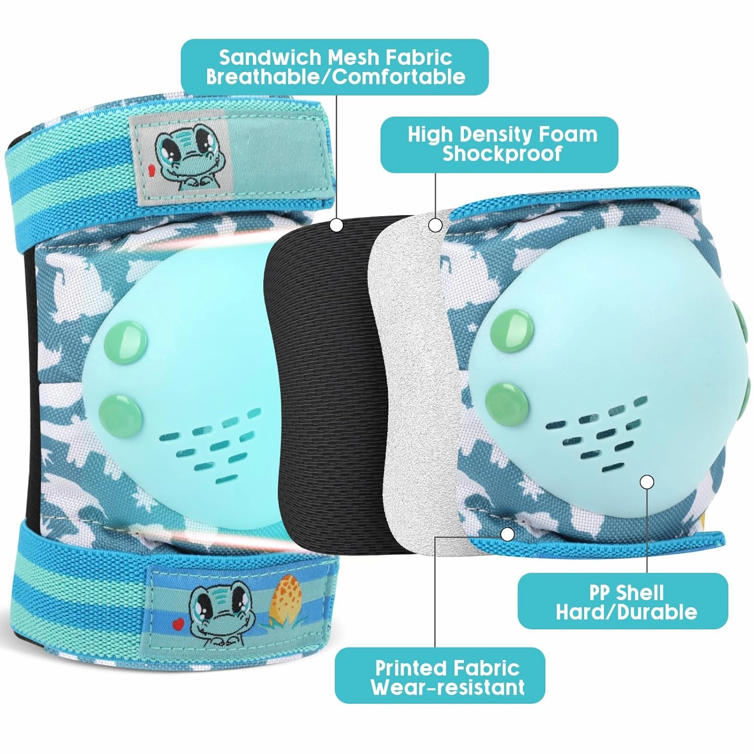 Kids Knee Pads for Girls Boys Toddler 3-8 Years Old Knee and Elbow Pads with Wrist Guards Youth Protective Gear Set for Skateboard Cycling Roller Bike Inline Scooter Skating
