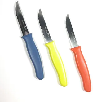 Kitchen Paring Knife Set of 3 - Orange | Blue | Green | Pampered Chef (3)