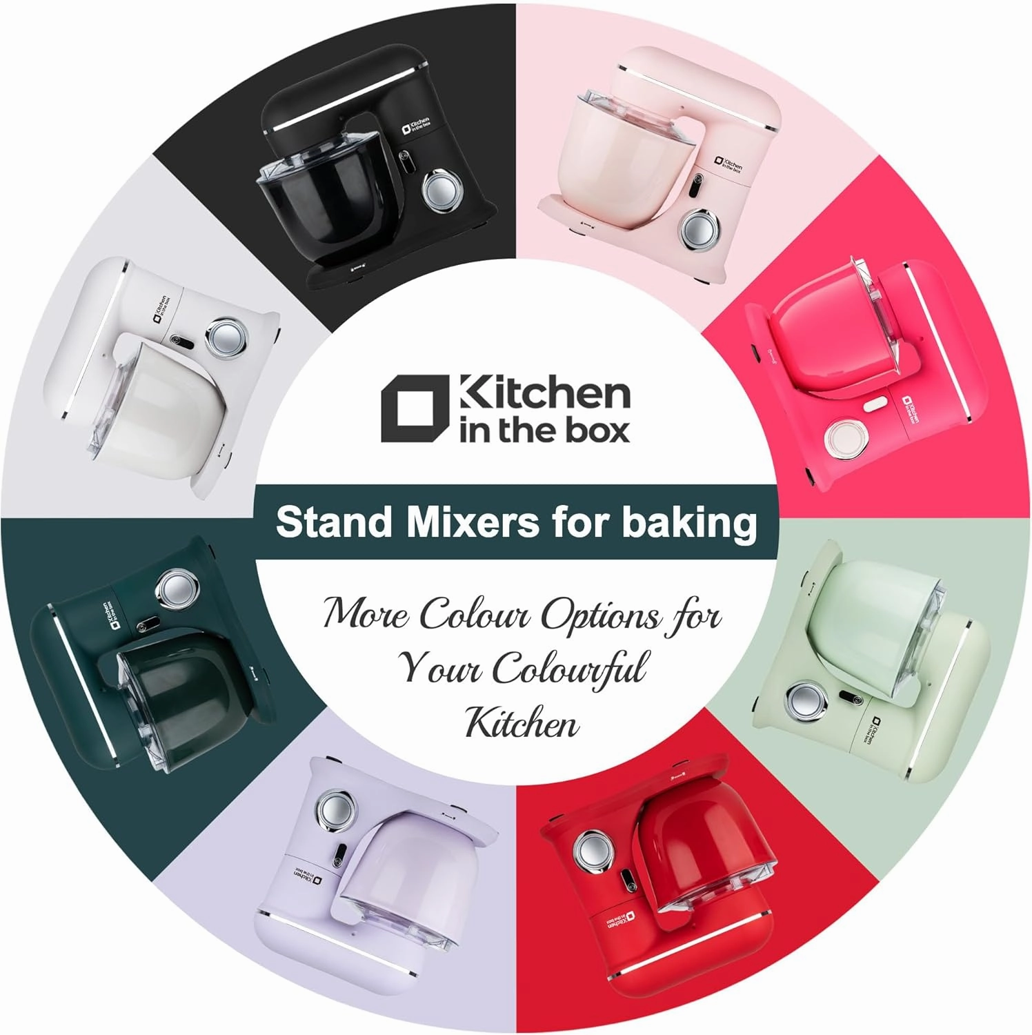 Kitchen in the box Stand Mixer, 4.5QT 5QT Two bowls Electric Food Mixer, 10 Speeds 3-IN-1 Kitchen Mixer for Daily Use with Egg Whisk,Dough Hook,Flat Beater (Onyx Black, 5QT)