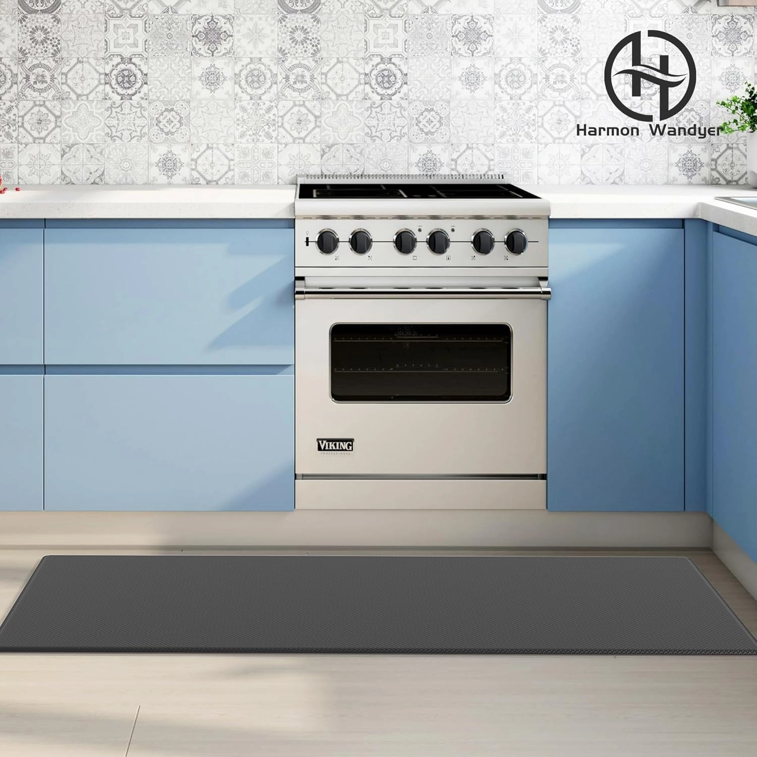 Kitchen Mats for Floor, 2PCS Kitchen Rugs, Cushioned Anti-Fatigue Waterproof Non-Slip Kitchen Mats Set, Ergonomic Comfort Standing Mat for Kitchen, Floor, Home, Office, 17.3"x29.5" 17.3"x29.5", Black