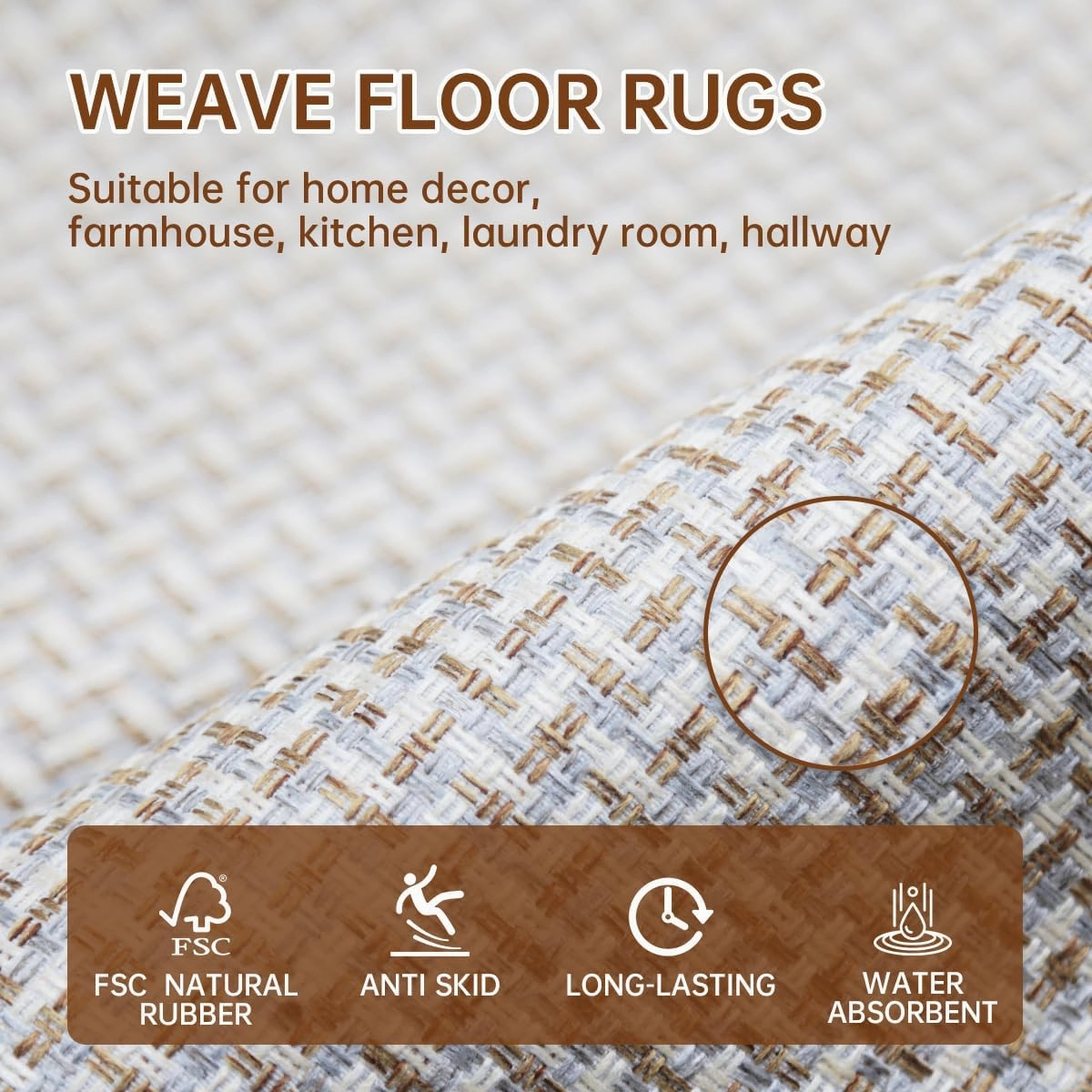Kitchen Rugs and Mats Non Skid Washable Set of 2 PCS, Absorbent Runner Rugs for Kitchen, Front of Sink, Kitchen Mats for Floor, 17.3"x 47" 17.3"x 29" (Gray)