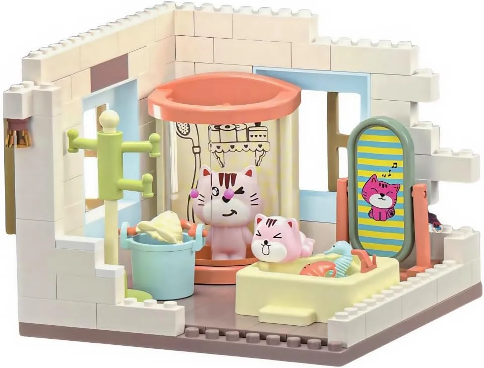 Kitty Town Building Set.Kitty Town Blocks (HY-120A7)