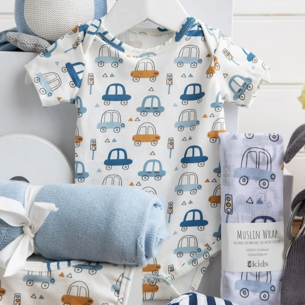 Knitted Classic Baby Boy Hamper