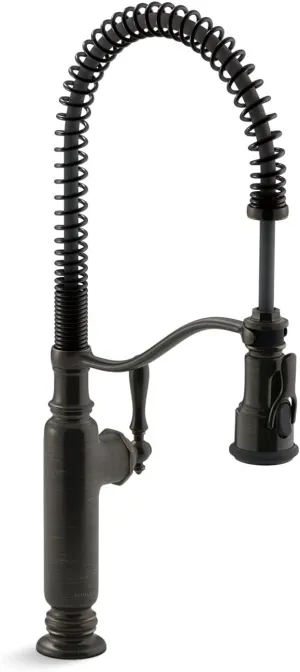 KOHLER Tournant Semi-Professional Pull-Down Kitchen Sink Faucet, Commercial Kitchen Faucet with Pull Down Sprayer, 77515-2BZ, Oil-Rubbed Bronze