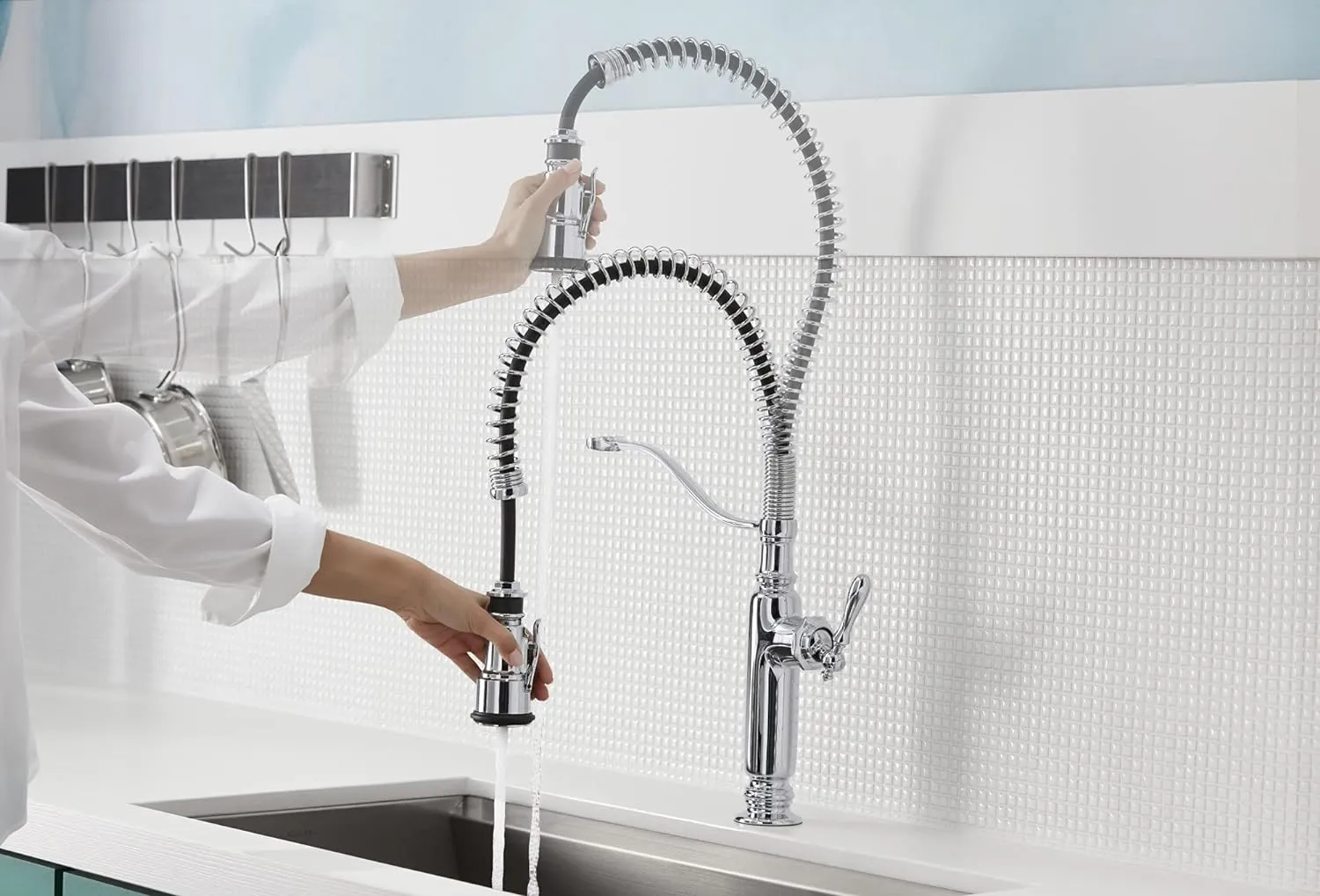 KOHLER Tournant Semi-Professional Pull-Down Kitchen Sink Faucet, Commercial Kitchen Faucet with Pull Down Sprayer, 77515-2BZ, Oil-Rubbed Bronze