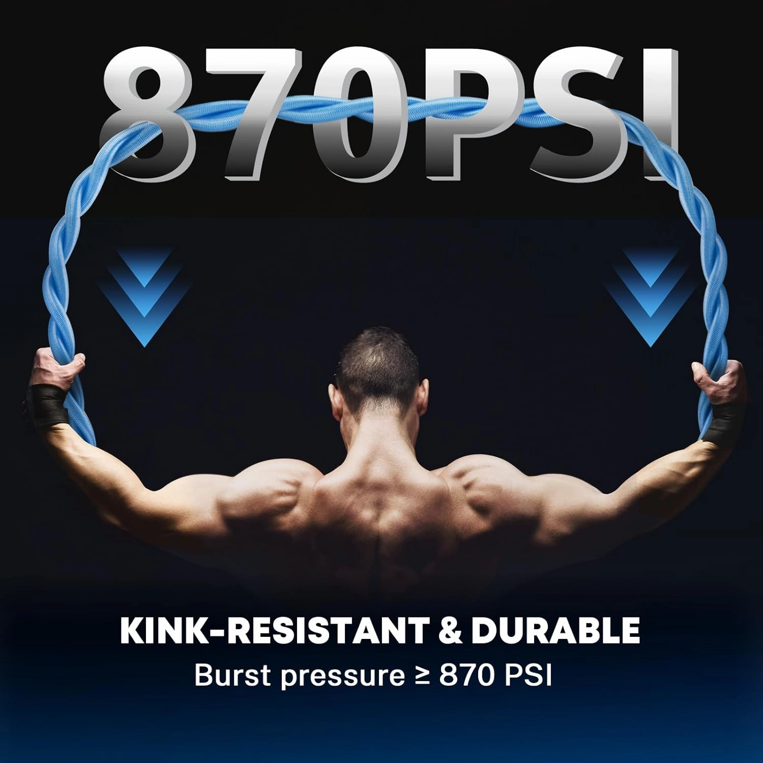 Kohree 35FT Upgraded RV Water Hose, 5/8" Premium Drinking Water Hose for Camper, Leak Free, No Kink, Flexible Garden Hose 35 ft with Storage Bag, Reinforced PVC Design w/Strain Relief Ends - Blue