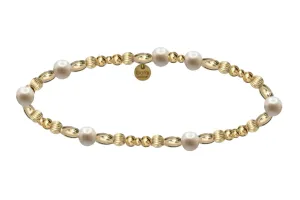KRISSI | Stretchy Anti-tarnish Gold Filled and Pearls Stackable Bracelet