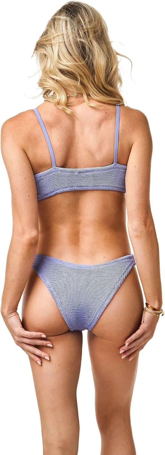 KUT & SO Crinkle Bikini Sets for Women – 2 Piece Swimsuit with Spaghetti Straps – Womens Bikini Swimsuit