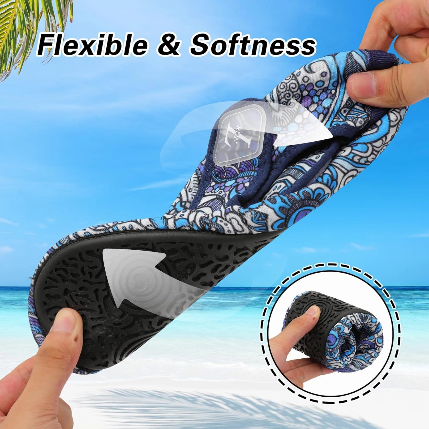 L-RUN Womens Mens Water Shoes Wide Toe Barefoot Swim Shoes for Beach Pool Sand Yoga Quick Dry Adluts Aqua Sock Non Slip