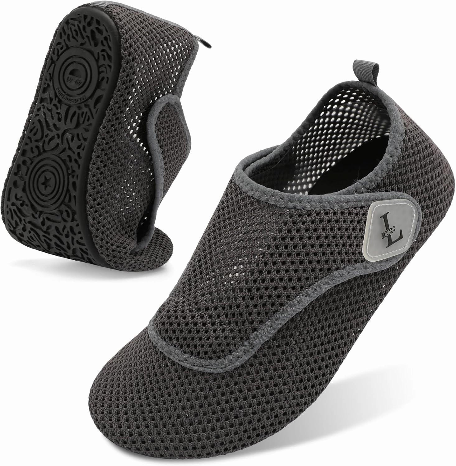 L-RUN Womens Mens Water Shoes Wide Toe Barefoot Swim Shoes for Beach Pool Sand Yoga Quick Dry Adluts Aqua Sock Non Slip