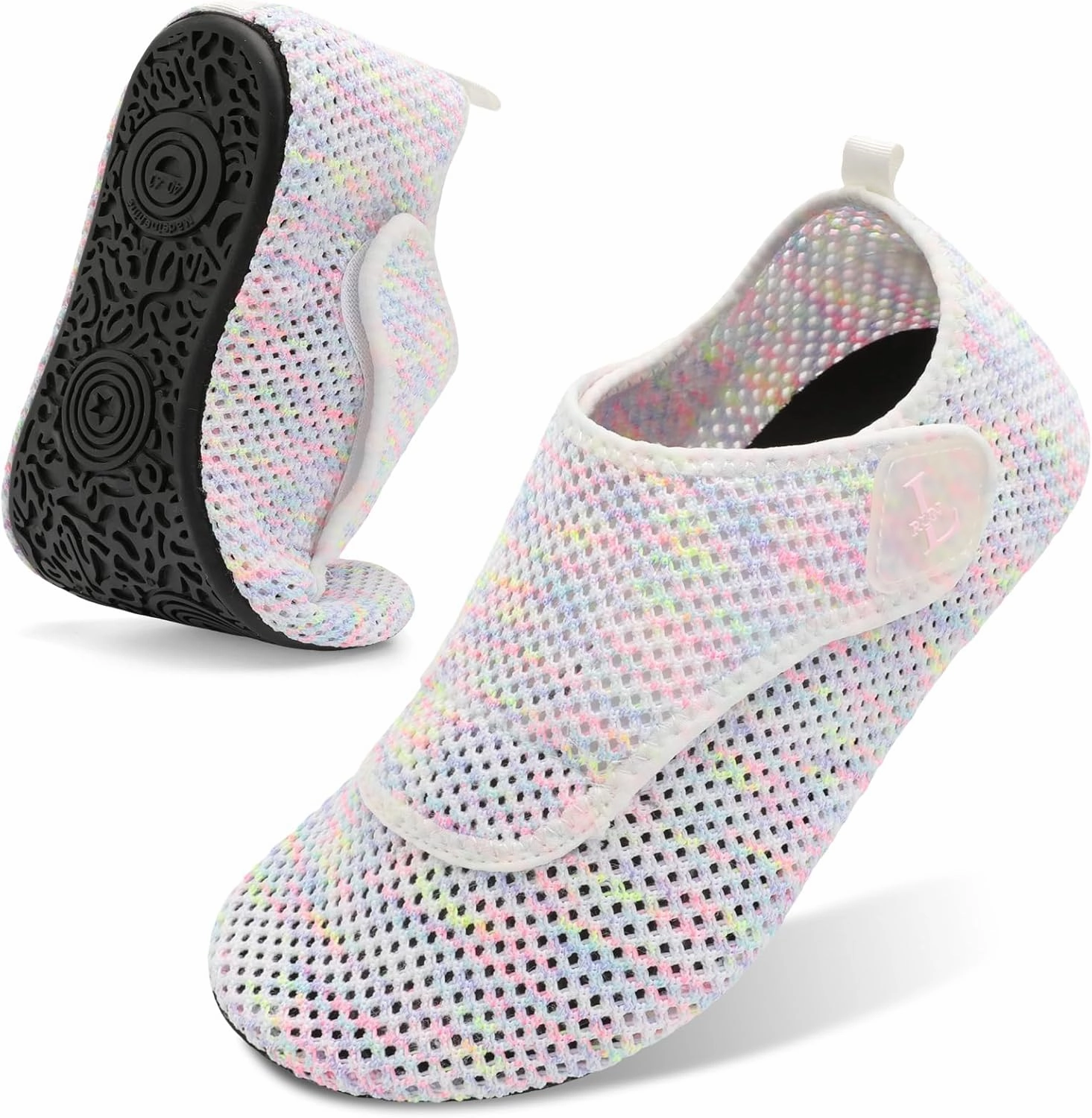 L-RUN Womens Mens Water Shoes Wide Toe Barefoot Swim Shoes for Beach Pool Sand Yoga Quick Dry Adluts Aqua Sock Non Slip