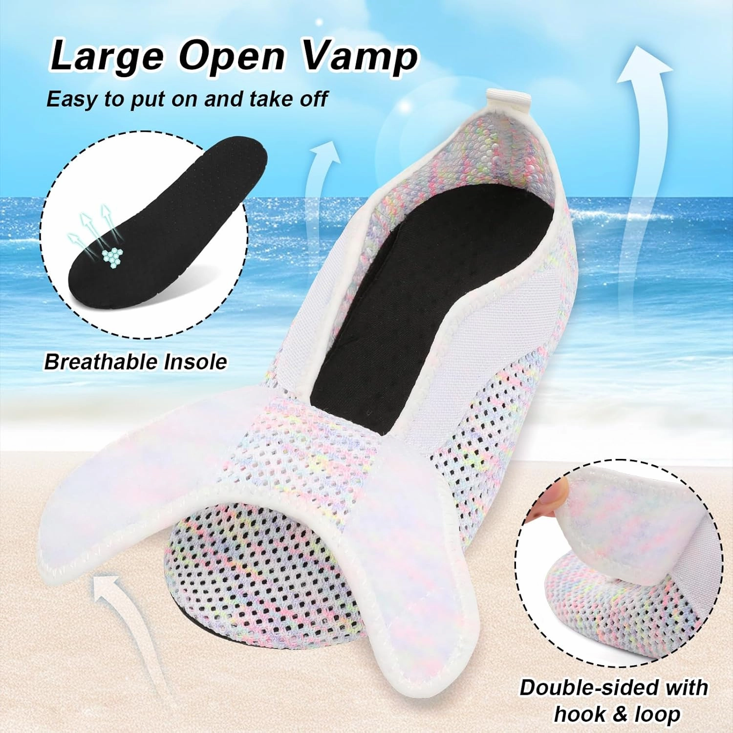 L-RUN Womens Mens Water Shoes Wide Toe Barefoot Swim Shoes for Beach Pool Sand Yoga Quick Dry Adluts Aqua Sock Non Slip