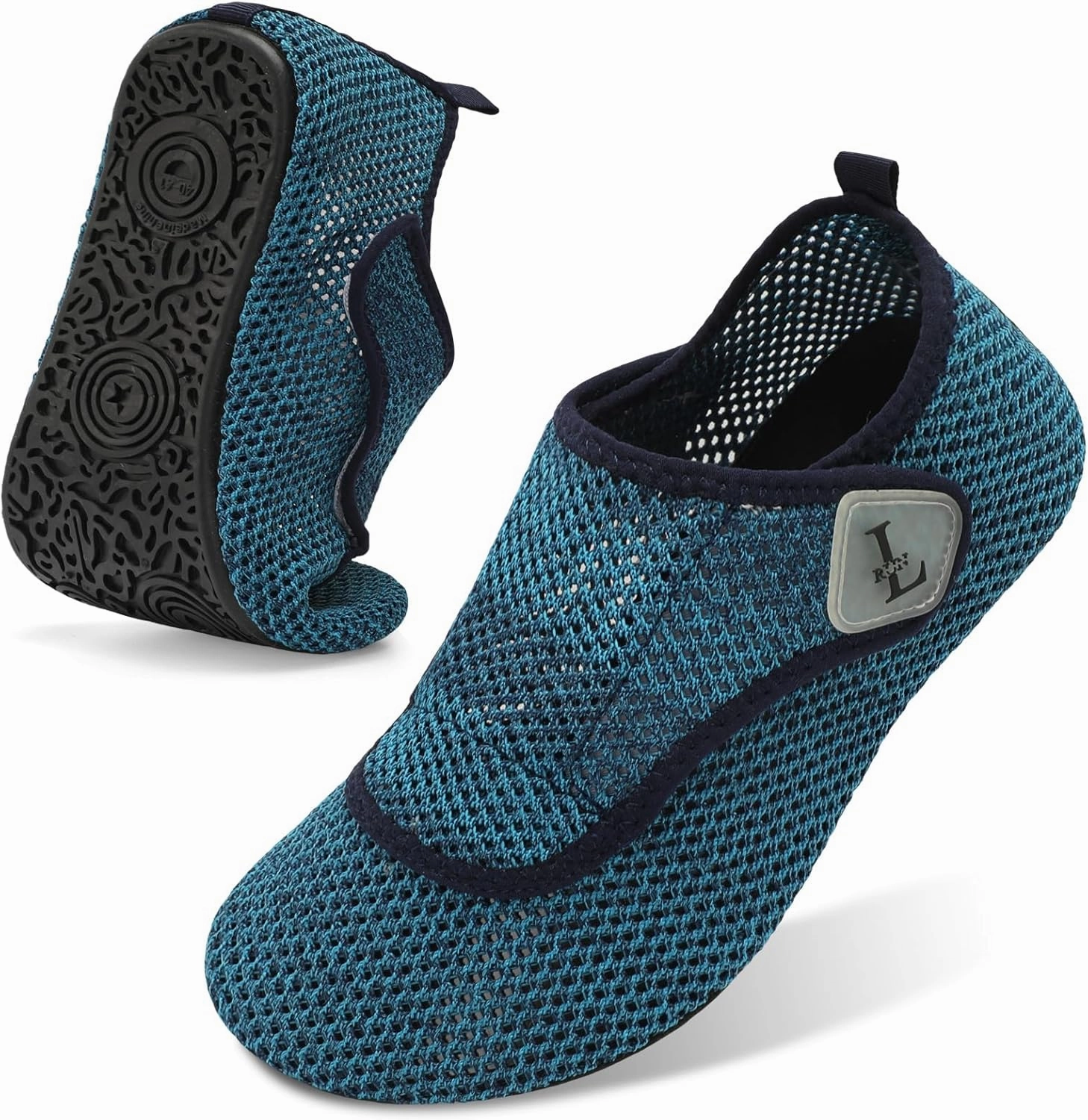 L-RUN Womens Mens Water Shoes Wide Toe Barefoot Swim Shoes for Beach Pool Sand Yoga Quick Dry Adluts Aqua Sock Non Slip