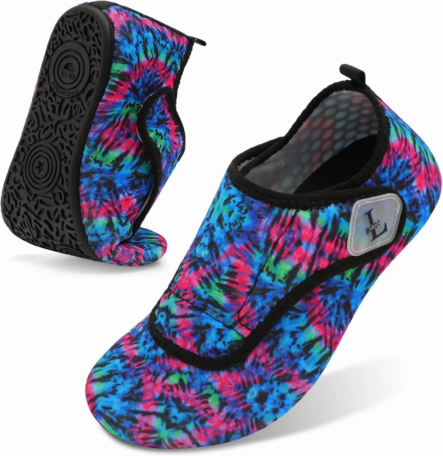 L-RUN Womens Mens Water Shoes Wide Toe Barefoot Swim Shoes for Beach Pool Sand Yoga Quick Dry Adluts Aqua Sock Non Slip