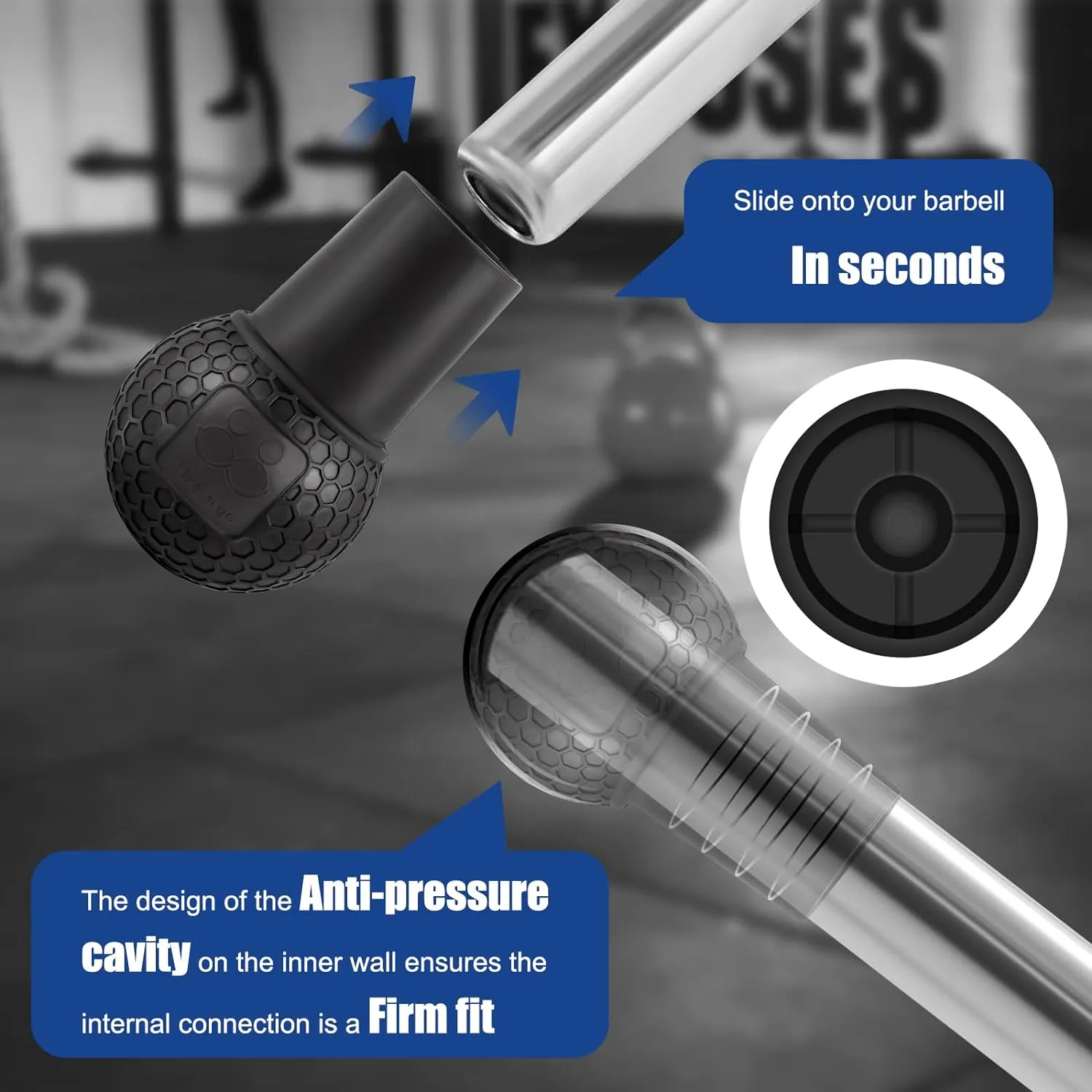 Landmine Attachment for Barbell, T Bar Row Attachment Fits 2 Inch Olympic Bars,Barbell Landmine Attachment for Press, Row, Spin, Split Squats