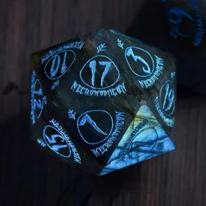LANGWEI Role Playing Dice Set, Pretty Natural Ore D&D Dice Set, Handmade Dungeons and Dragons Polyhedral Dice Set for TRPG Table Games, Creative Gifts,D20