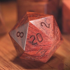 LANGWEI Role Playing Dice, Pretty Natural Solid Wood DND Dice Set, Dungeons and Dragons Polyhedral Dice Set for Table Games, TRPG, Creative Gifts,D20