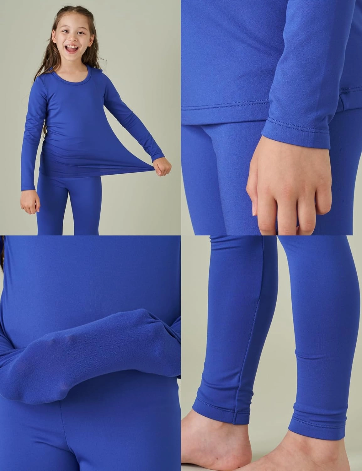 LAPASA Girls Thermal Underwear Set Fleece Lined Long John Base Layer Top & Bottom Ski Winter Extreme Cold Warm G03
