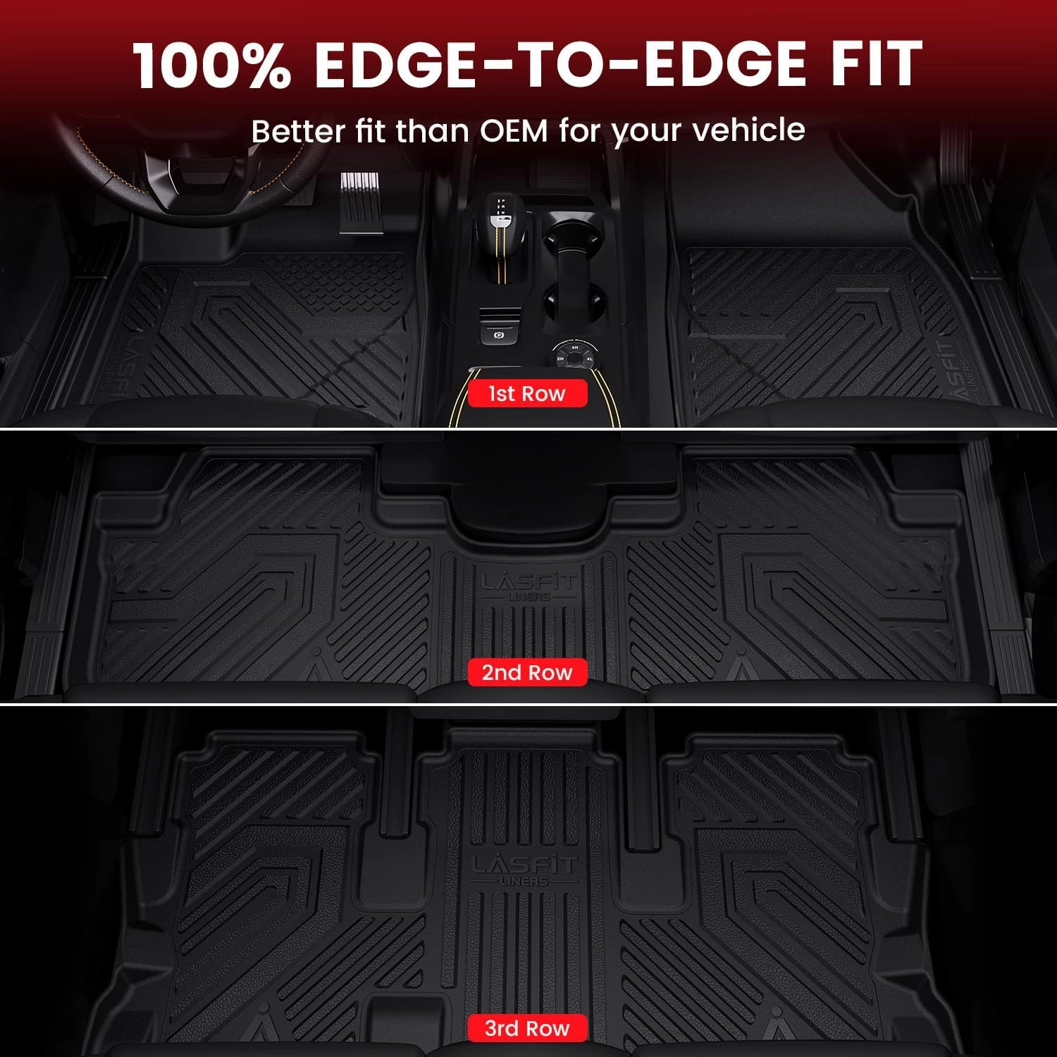 LASFIT Floor Mats & Cargo Mat Fit for Mazda CX30 2025 2024 2023 2022 2021 2020, Custom Fit TPE All Weather Car Mats Floor Liners & Trunk Mat Full Set Floor Mats for Mazda CX-30 2020-2025, Black