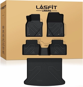 LASFIT Floor Mats & Cargo Mat Fit for Mazda CX30 2025 2024 2023 2022 2021 2020, Custom Fit TPE All Weather Car Mats Floor Liners & Trunk Mat Full Set Floor Mats for Mazda CX-30 2020-2025, Black