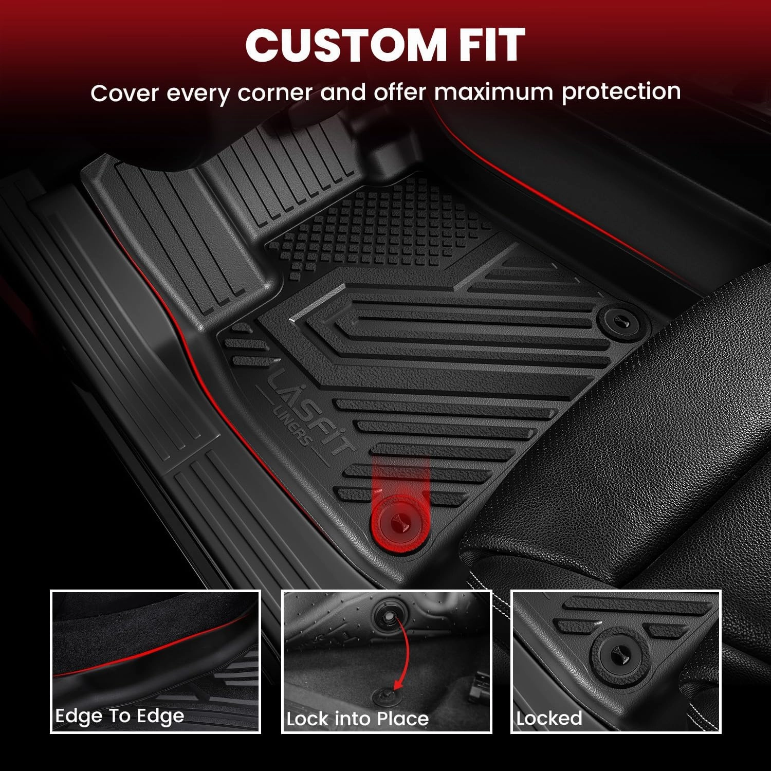LASFIT Floor Mats & Cargo Mat Fit for Mazda CX30 2025 2024 2023 2022 2021 2020, Custom Fit TPE All Weather Car Mats Floor Liners & Trunk Mat Full Set Floor Mats for Mazda CX-30 2020-2025, Black